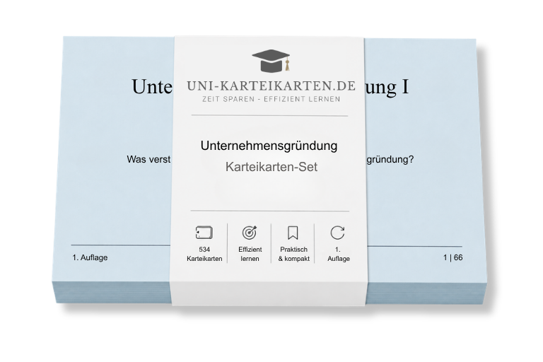 Unternehmensgründung - Karteikarten-Set