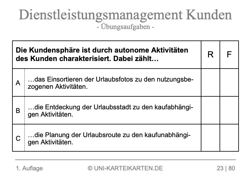 Dienstleistungsmanagement Kunden - Karteikarten-Set (Bundle)
