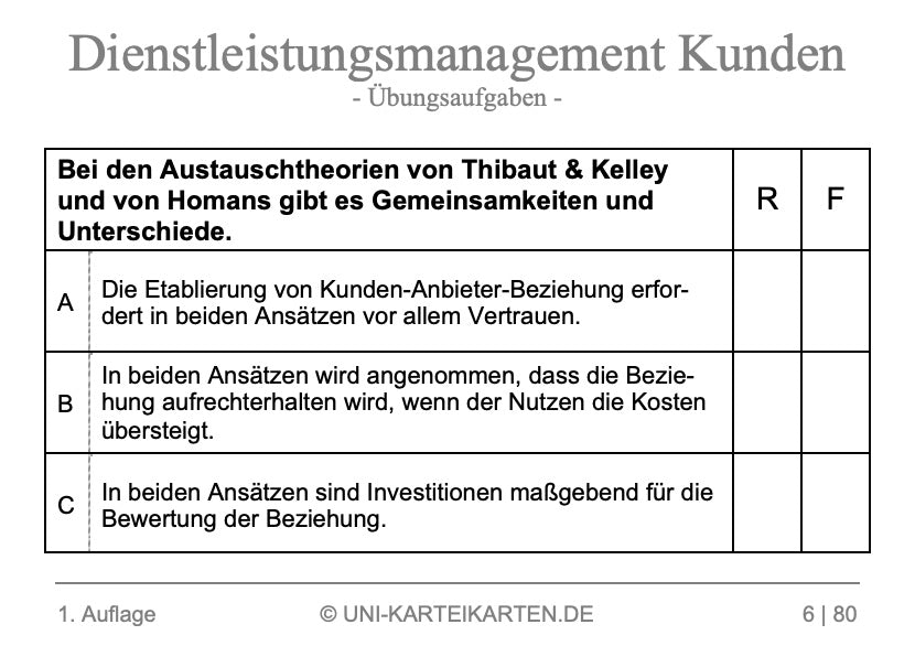 Dienstleistungsmanagement Kunden - Karteikarten-Set (Bundle)