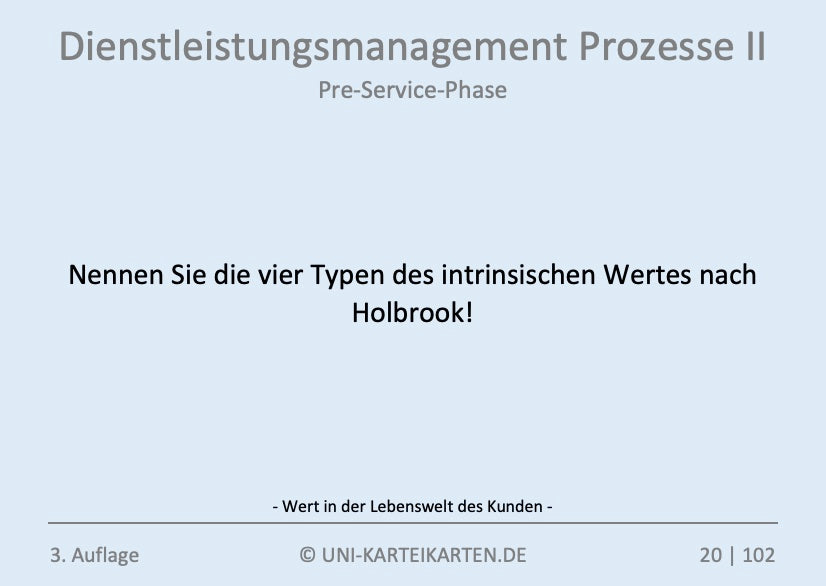 Dienstleistungsmanagement Prozesse - Karteikarten-Set (Bundle)