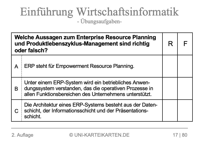 Einführung Wirtschaftsinformatik - Karteikarten-Set (Digital)