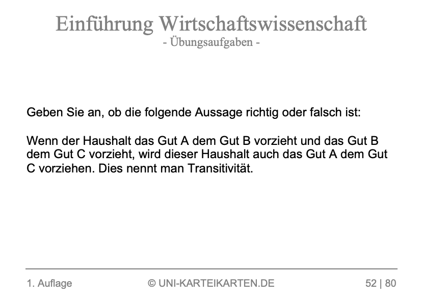 Einführung Wirtschaftswissenschaft - Karteikarten-Set (Bundle)