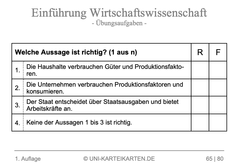 Einführung Wirtschaftswissenschaft - Karteikarten-Set (Bundle)
