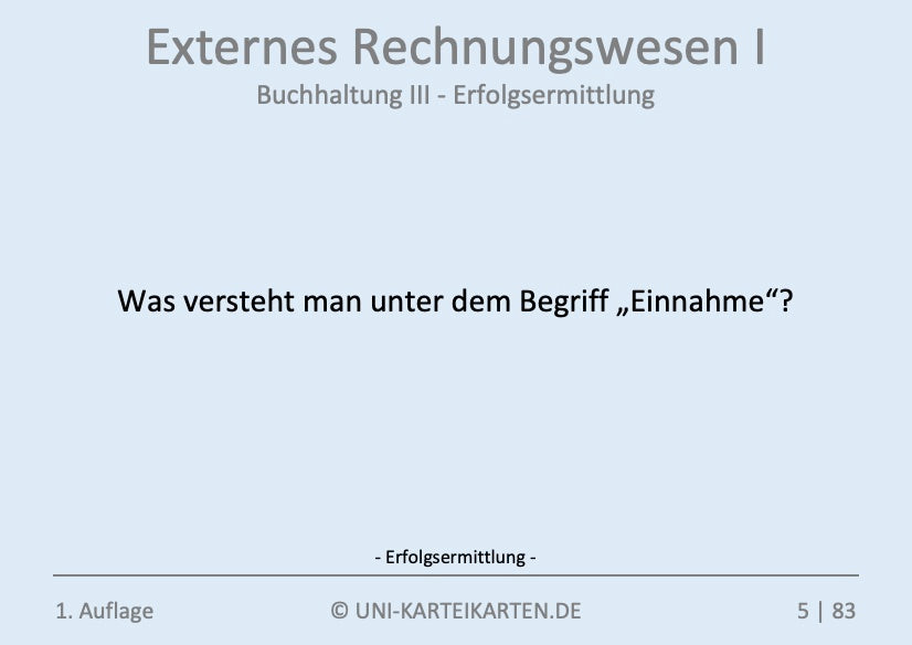 Externes Rechnungswesen I - Karteikarten-Set (Bundle)