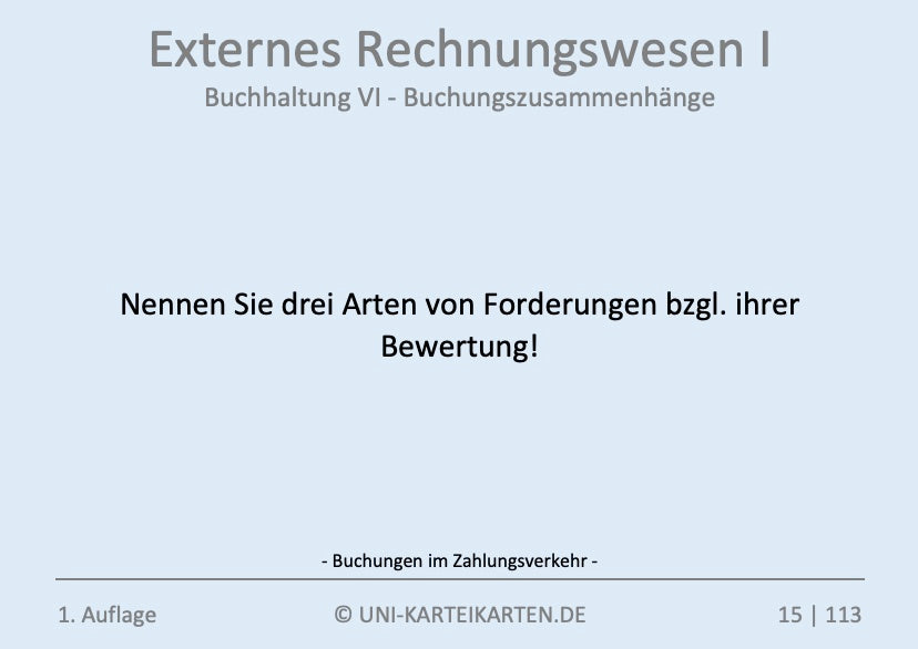 Externes Rechnungswesen I - Karteikarten-Set (Digital)