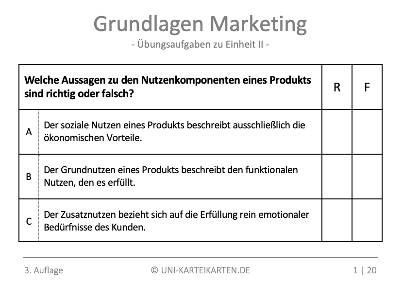 Grundlagen Marketing - Karteikarten-Set (Digital)