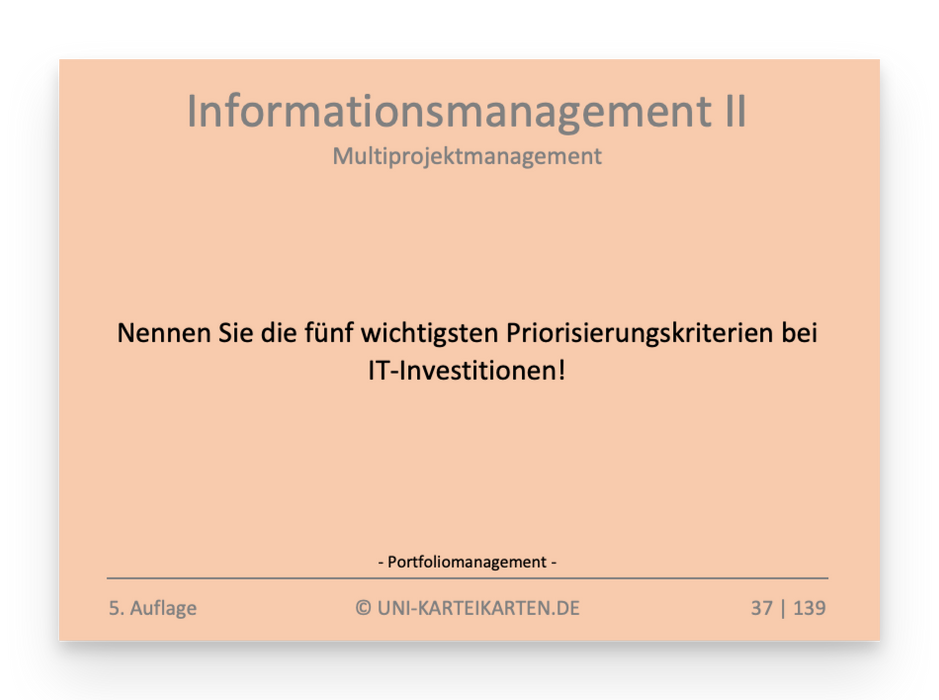 Informationsmanagement - Karteikarten-Set