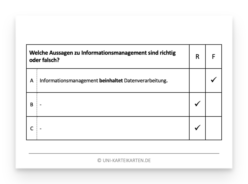 Informationsmanagement - Karteikarten-Set