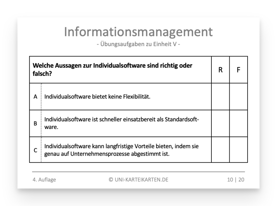 Informationsmanagement - Karteikarten-Set