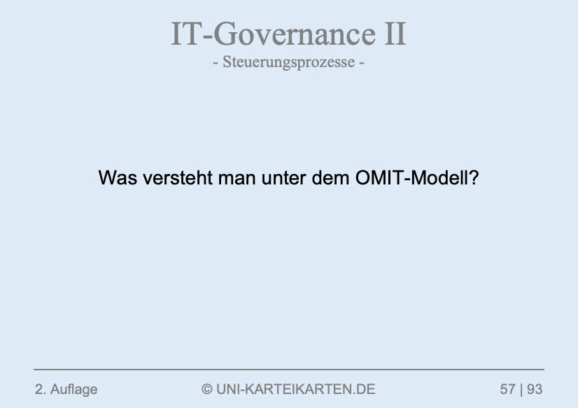 IT-Governance - Karteikarten-Set