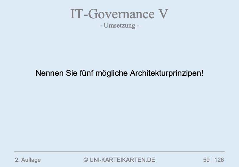 IT-Governance - Karteikarten-Set (Digital)