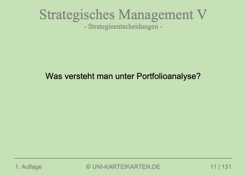 Strategisches Management - Karteikarten-Set (Bundle)