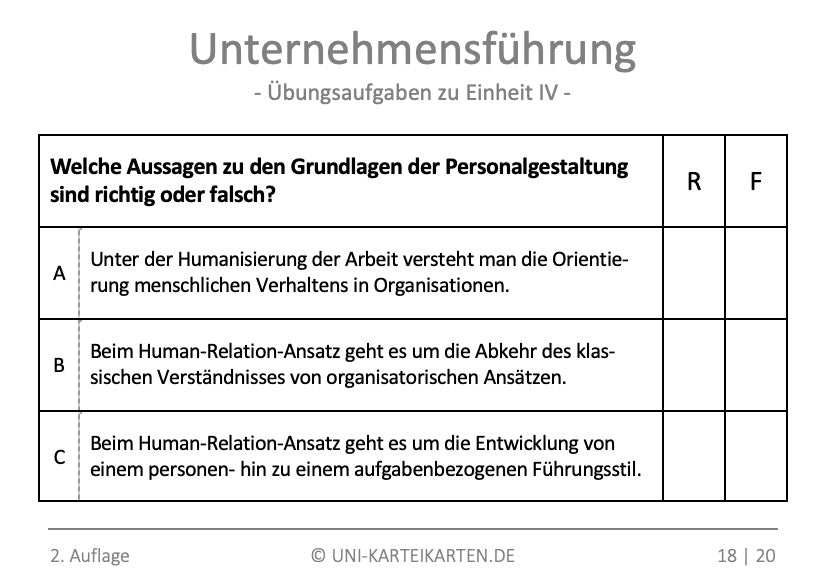 Unternehmensführung - Karteikarten-Set (Bundle)