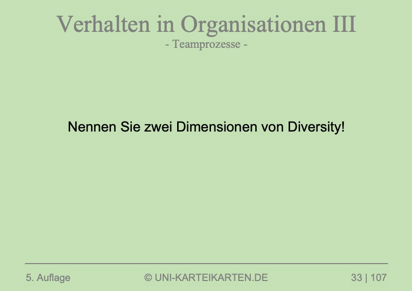 Verhalten in Organisationen - Karteikarten-Set (Bundle)