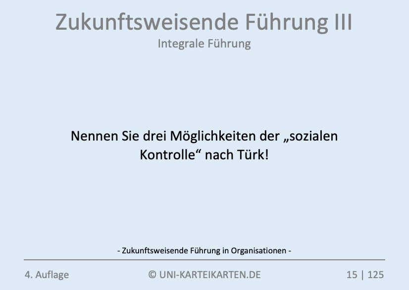 Zukunftsweisende Führung - Karteikarten-Set