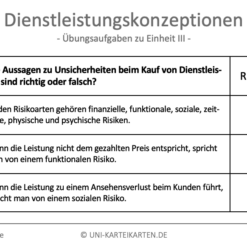 Dienstleistungskonzeptionen FernUni Hagen Karteikarte 2.3