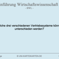 Einführung Wirtschaftswissenschaft FernUni Hagen Karteikarte 8.3