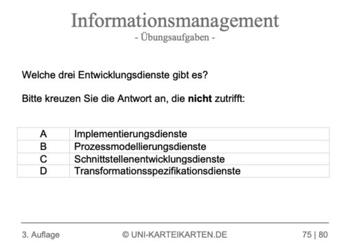 Informationsmanagement FernUni Hagen Karteikarte 2.3