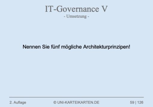 IT-Governance FernUni Hagen Karteikarte 1.3