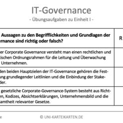 IT-Governance FernUni Hagen Karteikarte 2.1