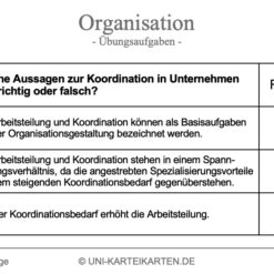 Organisation FernUni Hagen Karteikarte 2.1