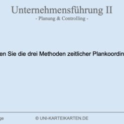 Unternehmensführung FernUni Hagen Karteikarte 1.1