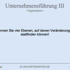 Unternehmensführung FernUni Hagen Karteikarte 1.3