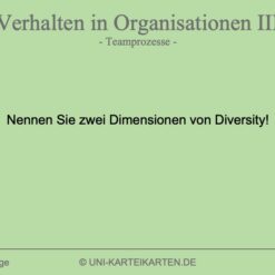 Verhalten in Organisationen FernUni Hagen Karteikarte 1.1