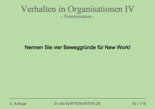 Verhalten in Organisationen FernUni Hagen Karteikarte 1.3