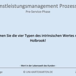Dienstleistungsmanagement Prozesse FernUni Hagen Karteikarte 1.1