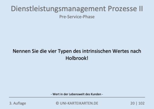 Dienstleistungsmanagement Prozesse FernUni Hagen Karteikarte 1.1