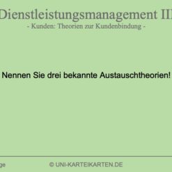 Dienstleistungsmanagement Kunden FernUni Hagen Karteikarte 1.1