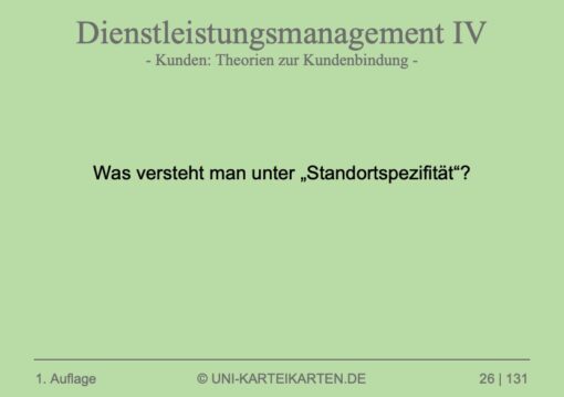 Dienstleistungsmanagement Kunden FernUni Hagen Karteikarte 1.3