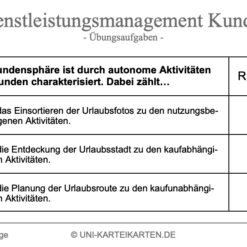 Dienstleistungsmanagement Kunden FernUni Hagen Karteikarte 2.1