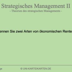 Strategisches Management FernUni Hagen Karteikarte 1.1