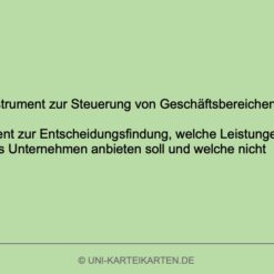 Strategisches Management FernUni Hagen Karteikarte 1.4