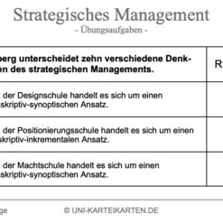 Strategisches Management FernUni Hagen Karteikarte 2.1