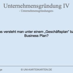 Unternehmensgründung FernUni Hagen Karteikarte 1.3