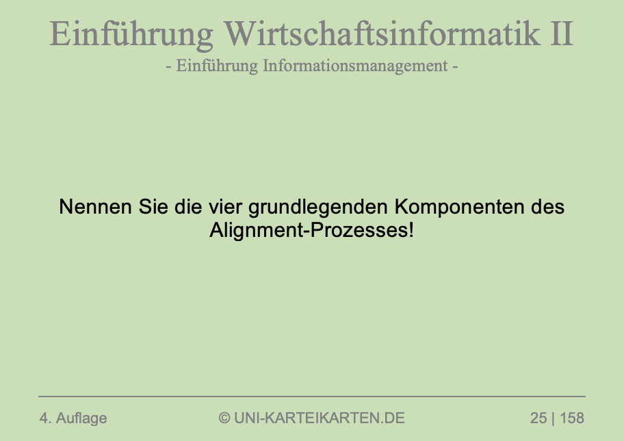 Einfuehrung Wirtschaftsinformatik FernUni Hagen Karteikarte 1.1 Einfuehrung Wirtschaftsinformatik FernUni Hagen Karteikarte 1.1