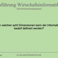 Einfuehrung Wirtschaftsinformatik FernUni Hagen Karteikarte 1.1