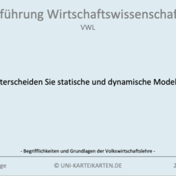 Einführung Wirtschaftswissenschaft FernUni Hagen Karteikarte 8.1