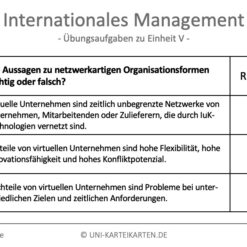 Internationales Management FernUni Hagen Karteikarte 2.3