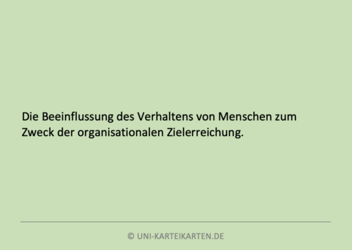 Personalführung FernUni Hagen Karteikarte 1.2