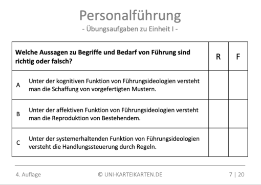 Personalführung FernUni Hagen Karteikarte 2.3