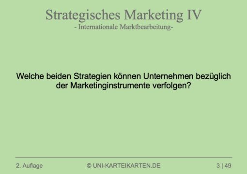 Strategisches Marketing FernUni Hagen Karteikarte 1.3