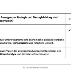 Unternehmensführung FernUni Hagen Karteikarte 2.2