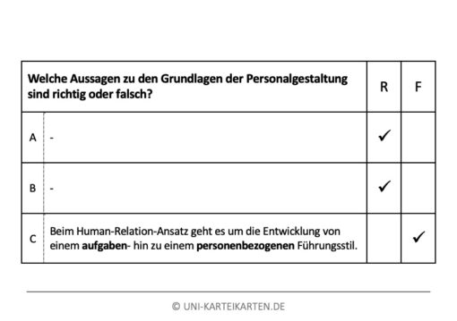 Unternehmensführung FernUni Hagen Karteikarte 2.4