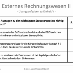 Externes Rechnungswesen II FernUni Hagen Karteikarte 3.3