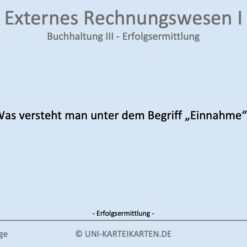 Externes Rechnungswesen I FernUni Hagen Karteikarte 1.1