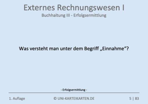 Externes Rechnungswesen I FernUni Hagen Karteikarte 1.1